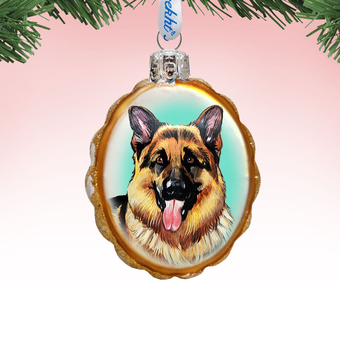 German Shepherd Mercury Glass Ornament by G. DeBrekht - Pets Dog and Cats Décor - 774014