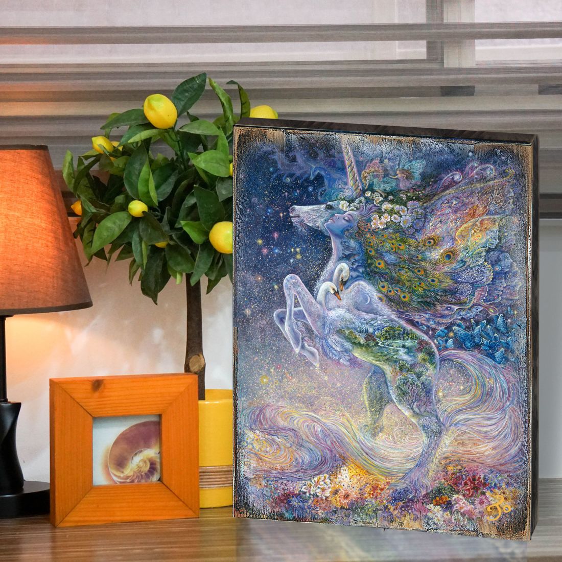 Soul of a Unicorn Fantasy Wooden Wall Art by Josephine Wall - Fantasy Decor - 852128-JW