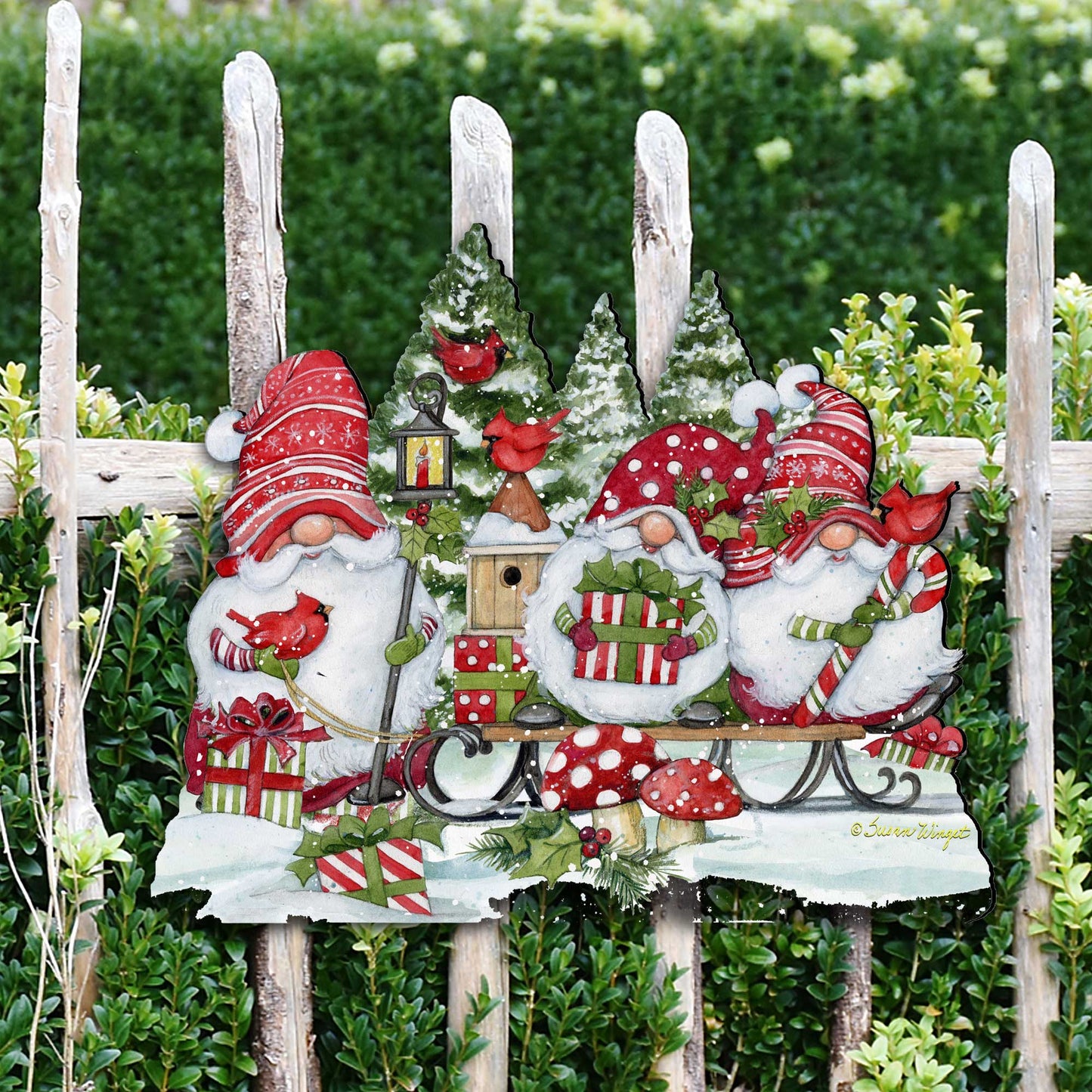 Christmas Gnome Holiday Door Decoration by Susan Winget - Christmas Decor - 8471109H-SW