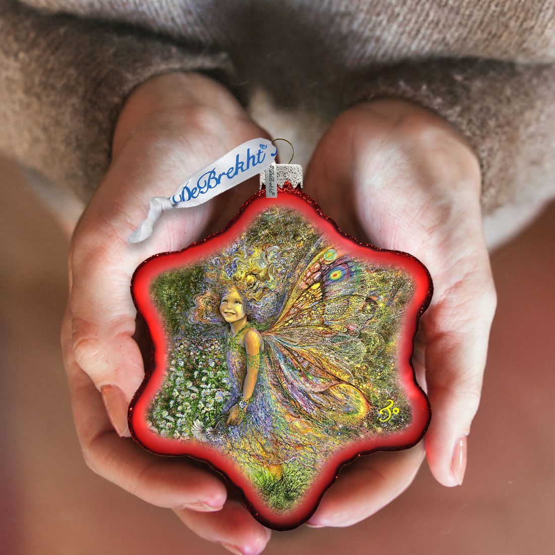 Butterfly Princess Glass Ornament by Josephine Wall - Easter Spring Decor - 755-408-JW