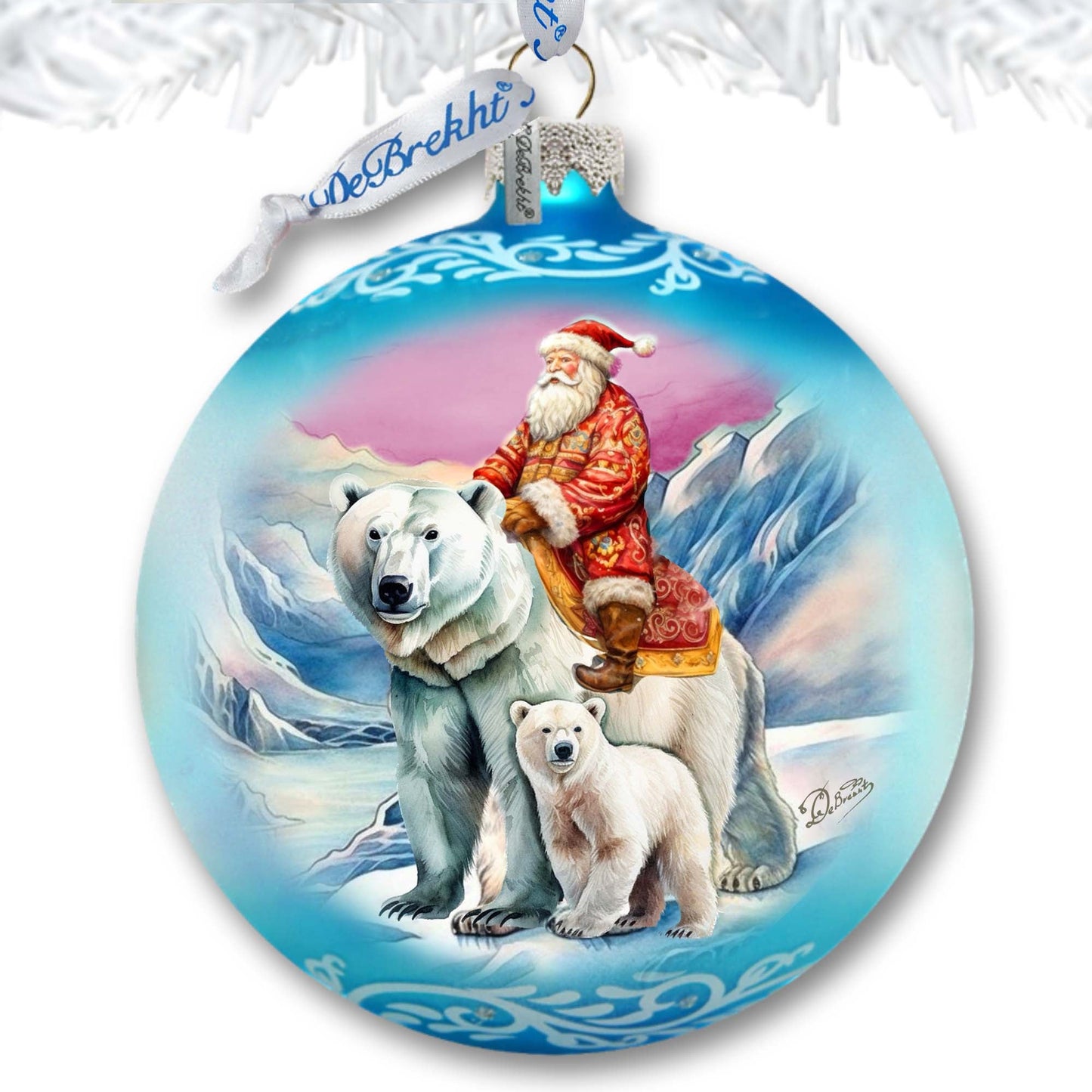 Arctic Adventurer Lg Glass Ornament by G.Debrekht - Christmas Santa Snowman Decor - 73966