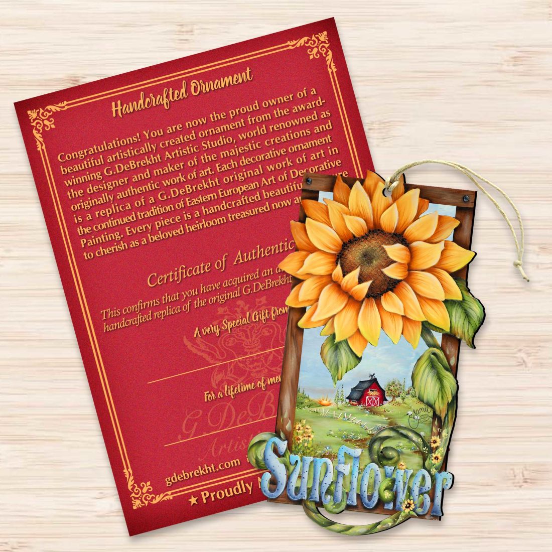 Sunflower Farms Wooden Ornaments by Jamie Mills-Price - Easter Spring Decor - 8457701