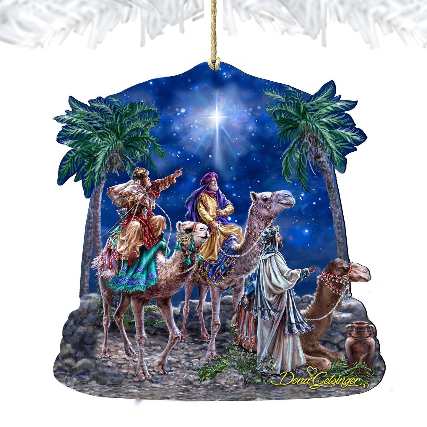 The Magic of Three Kings Wooden Ornaments by Gelsinger - Nativity Holiday Decor - 8161026-1810
