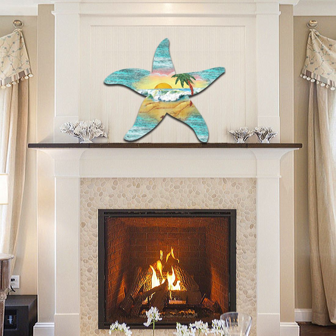 Starfish Coastal Door Decor by G. DeBrekht - Coastal Holiday Decor - 8198531H