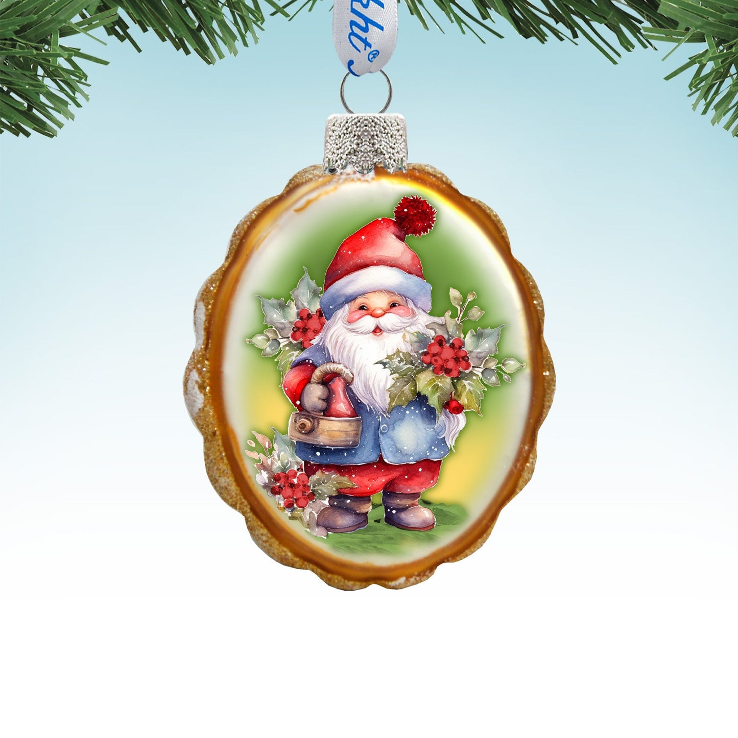 Christmas Gnome Mercury Glass Ornaments by G. Debrekht - Christmas Decor - 776018