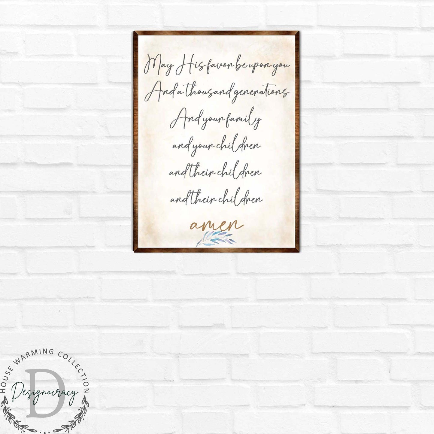 Blessing Quote Sign- May His Favor Be Upon You - Housewarming gift - Gift for newlyweds - Bible Verse scripts - Christian sign decor - Wedding gift - Blessing sign - Living room decor - 310353