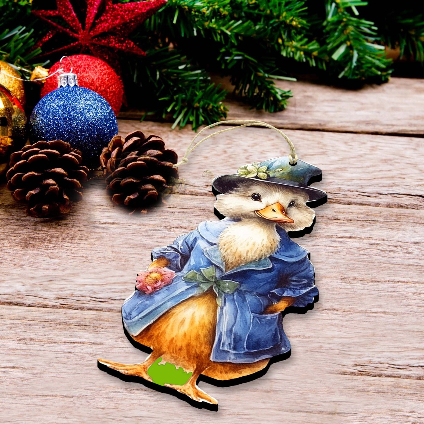 Easter Ducks Decorative Wooden Ornaments Set of 3 by G. Debrekht - Easter Decor - 8091043-S3