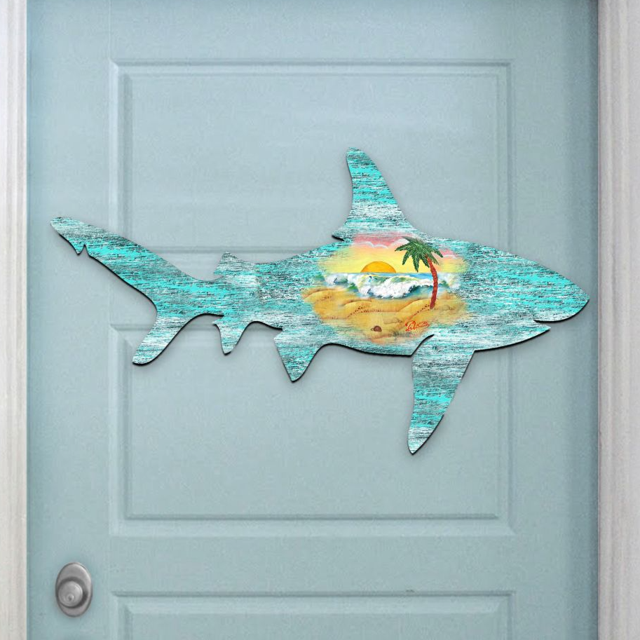 Shark Coastal Door Decor by G. DeBrekht - Coastal Holiday Decor - 8198515H