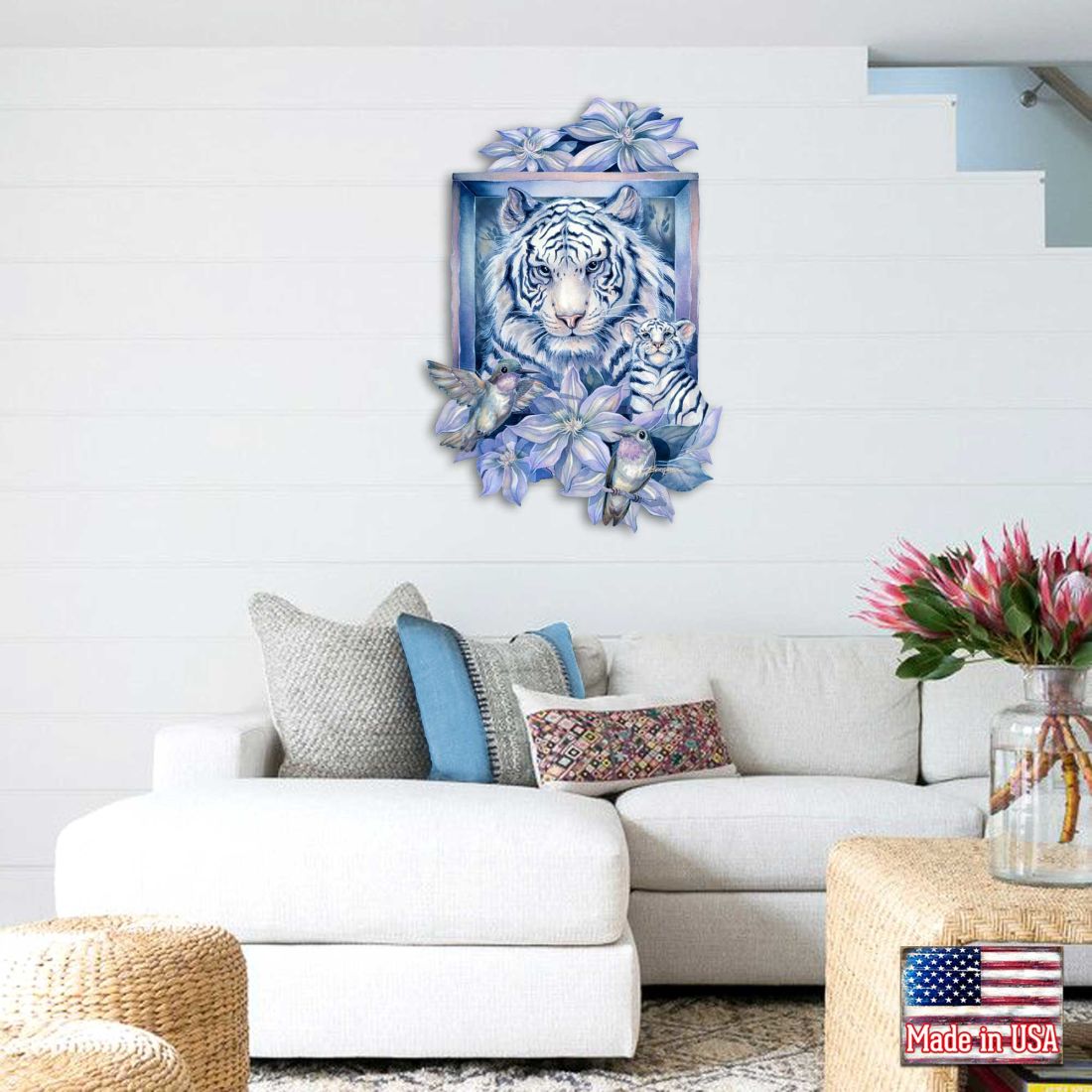 Tiger in the Garden Wildlife Door Decor by J. Bergsma - Nature Wildlife Decor - 8591580W-JB