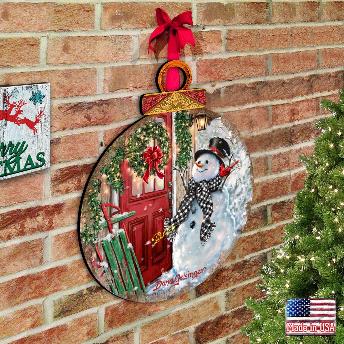 Winter Arrival Snowman Door Decor by D. Gelsinger - Christmas Decor - 8421127H-DG