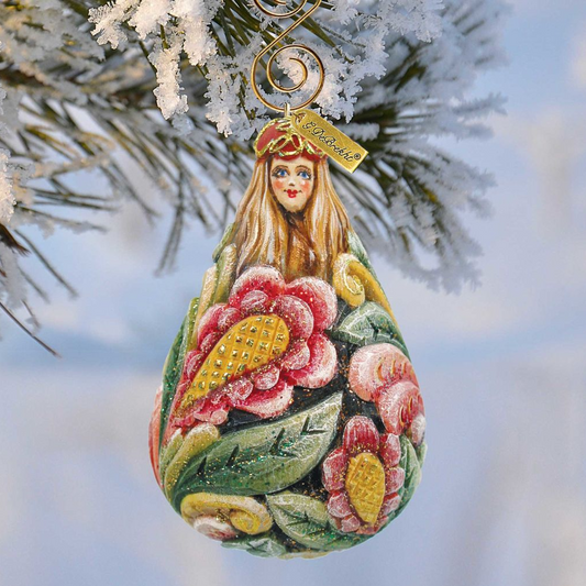 Flower Maiden Bell Sculpted Hand-Painted Christmas Ornament by G. DeBrekht - Love Family Kids Decor - 623151