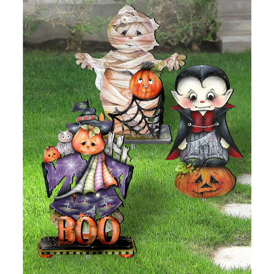 Halloween Outdoor Garden Porch Walkway Set of 3 by Jamie Mills-Price - Thanksgiving Halloween Decor - 8120113MS3-MP