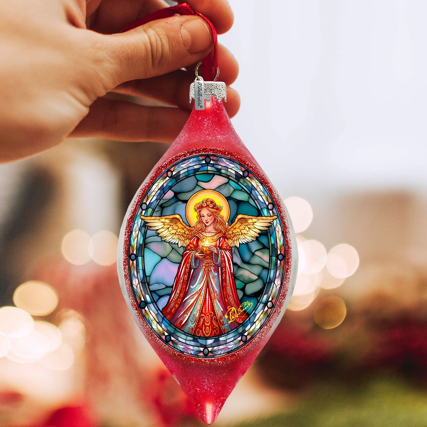 Angel of Hope Drop Glass Ornament by G. Debrekht - Nativity Holiday Decor - 757-053
