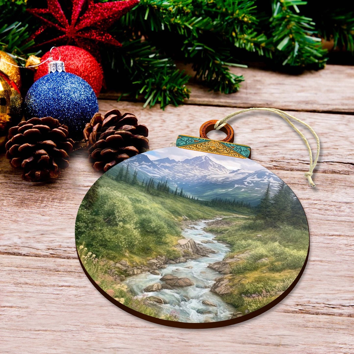 Alaskan Wilderness Wooden Ornaments by G.Debrekht - Wildlife Holiday Decor - 870076