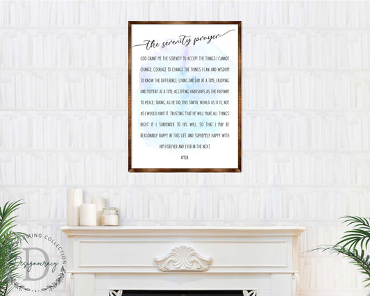 The Serenity Prayer - Wooden Kitchen blessing - God grant me the serenity - Contemporary decor - Religious wall art - Nursery wall art - 310340