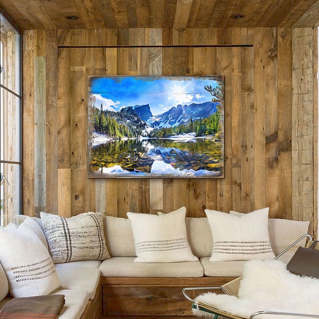 Forest Mountains Art Wooden Wall Art by Nature Wonders - Nature Wildlife Decor  - 95237B