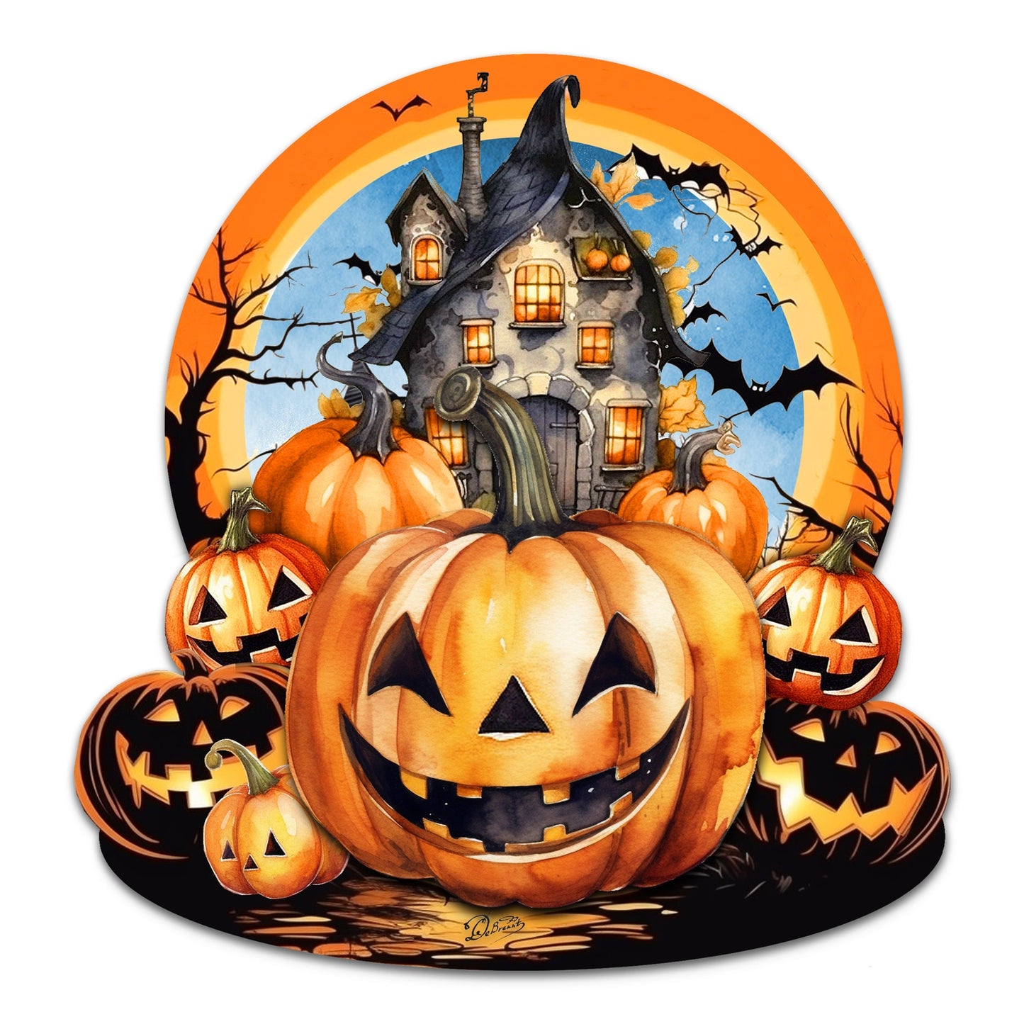 Haunted House Holiday Door Decor by G. Debrekht - Thanksgiving Halloween Decor - 8611041-2H