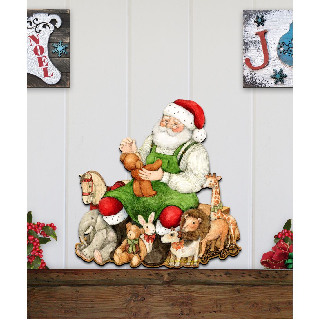Merry Christmas Santa Door Decor By Susan Winget - Christmas Santa and Snowman Decoration