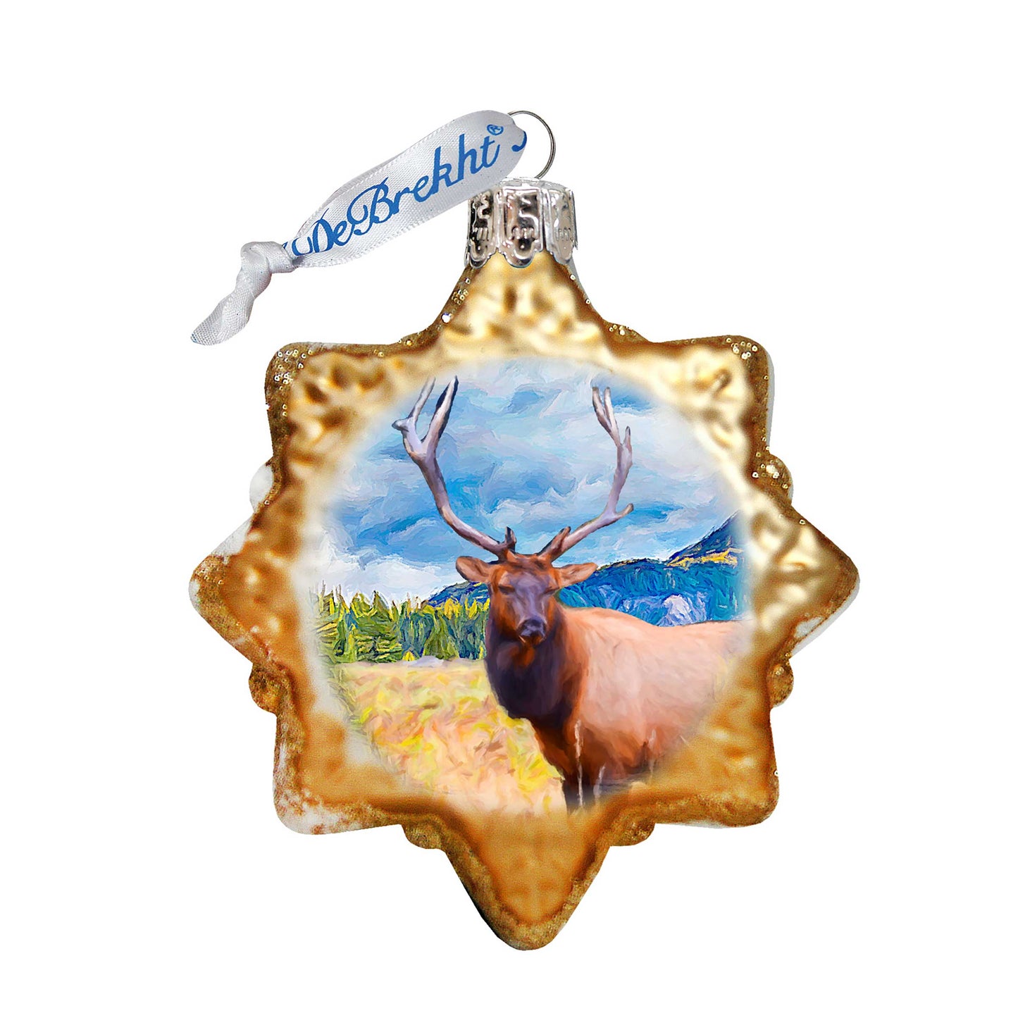 Elk Mercury Glass Ornament by G. DeBrekht - Wildlife Holiday Decor - 775487