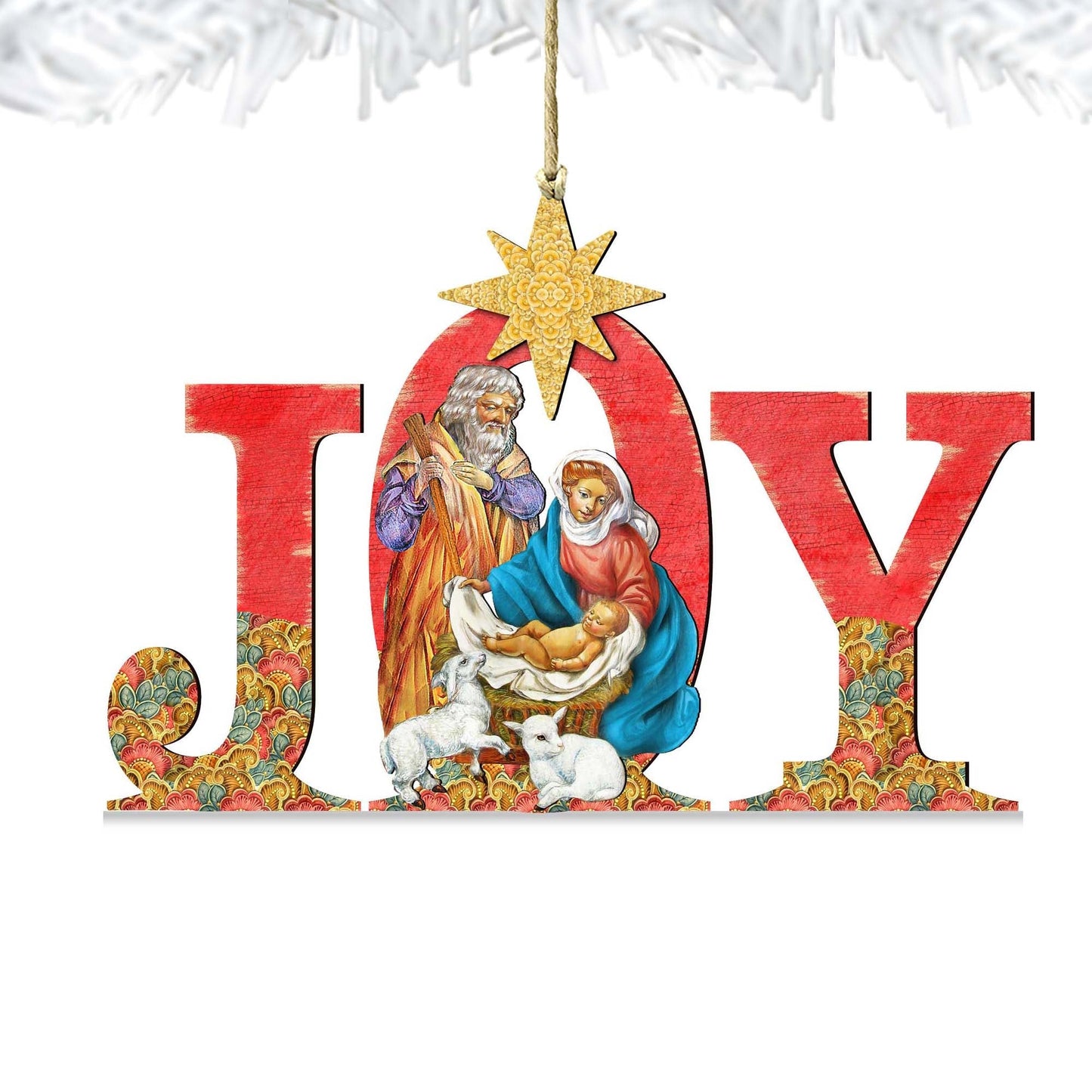 Regal Joy Nativity Wooden Ornaments by G. DeBrekht - Nativity Holiday Decor - 8121456