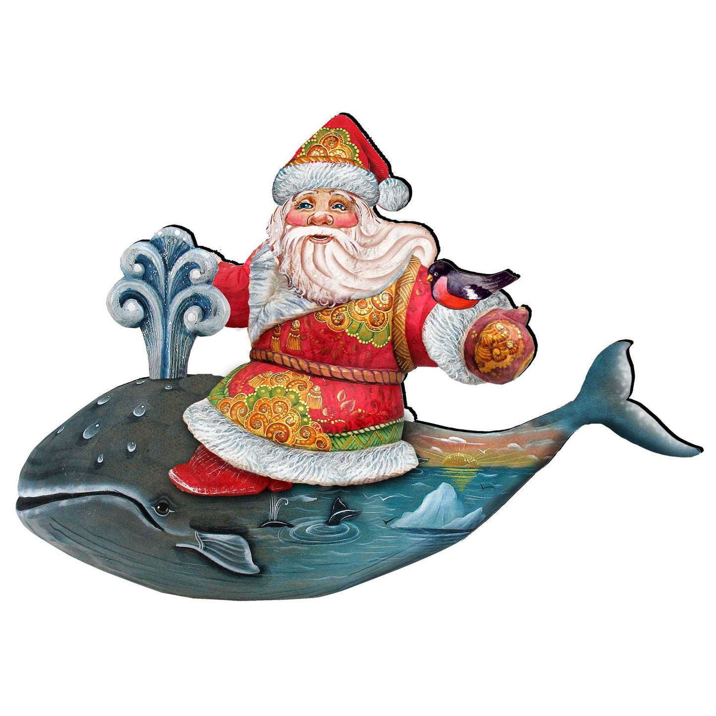 Whale Santa Christmas Door Decor by G. DeBrekht - Christmas Santa Snowman Decor - 8117827H
