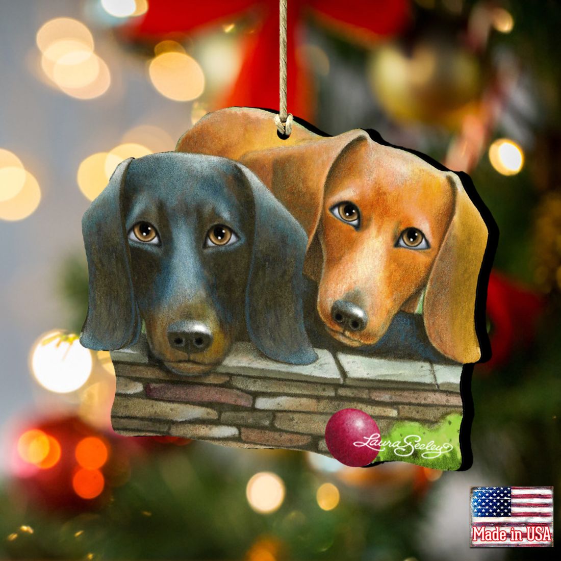 Where Is the Ball Wooden Ornaments Pets by Laura Seeley - Pets Dog and Cats Decor - 8511016-LS