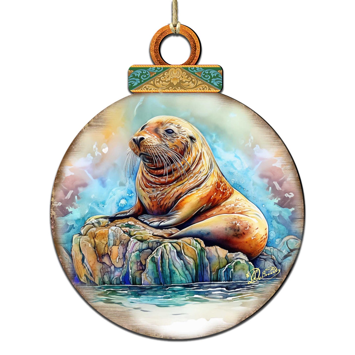 Sea Lion Wooden Ornaments by G.Debrekht - Wildlife Holiday Decor - 8710127