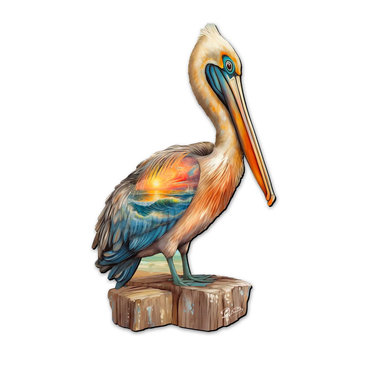 Coastal Pelican Outdoor Door Decor by G. DeBrekht - Coastal Holiday Decor - 8652801H