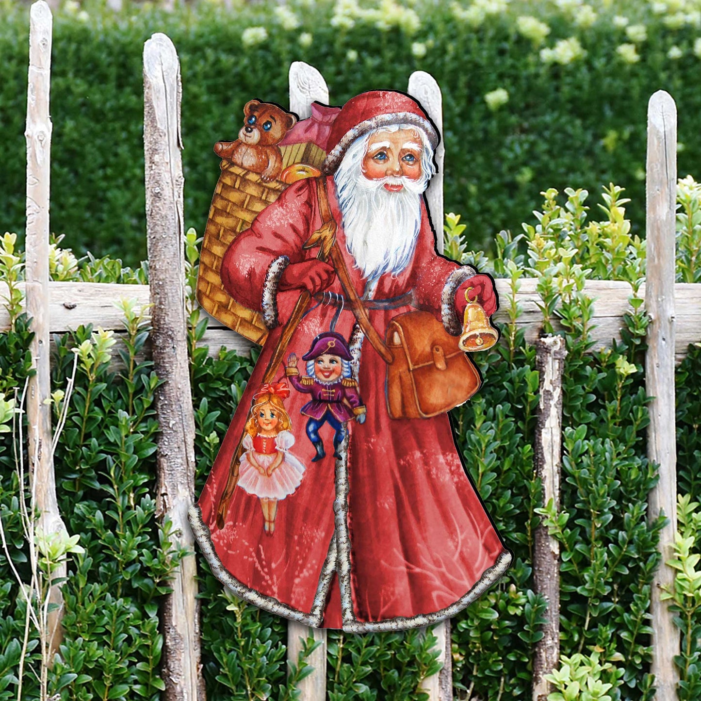 Saint Nick Christmas Door Decor by G. DeBrekht - Christmas Santa Snowman Decor - 8124120H