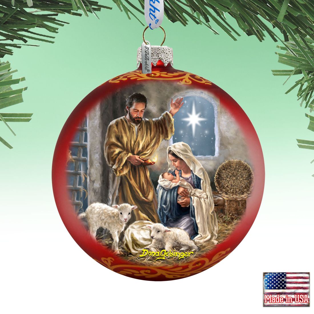 A Star Is Born Glass Ornament Limited Edition by G. DeBrekht - Nativity Holiday Decor - 73909