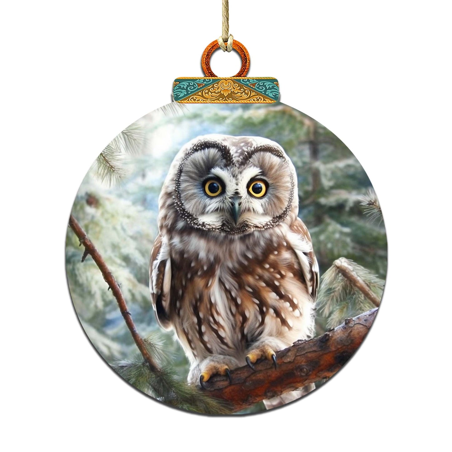 Alaskan Arctic Owl Wooden Ornaments by G.Debrekht - Wildlife Holiday Decor - 870050