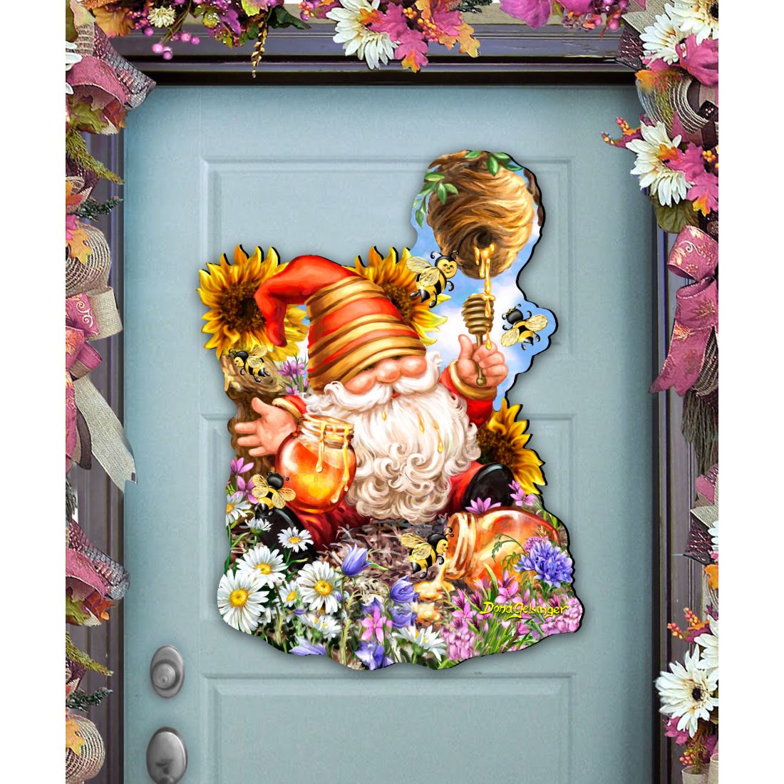 Honeycomb Gnome Easter Door Decor by D. Gelsinger - Easter Spring Decor - 8461061H-DG