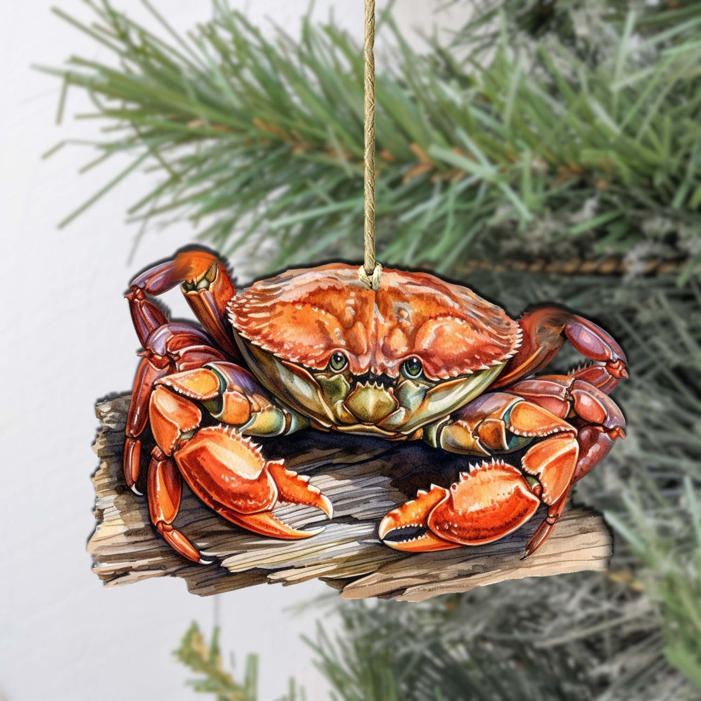 Alaskan Charming Crab Wooden Ornaments by G.Debrekht - Wildlife Holiday Decor - 8710121-2