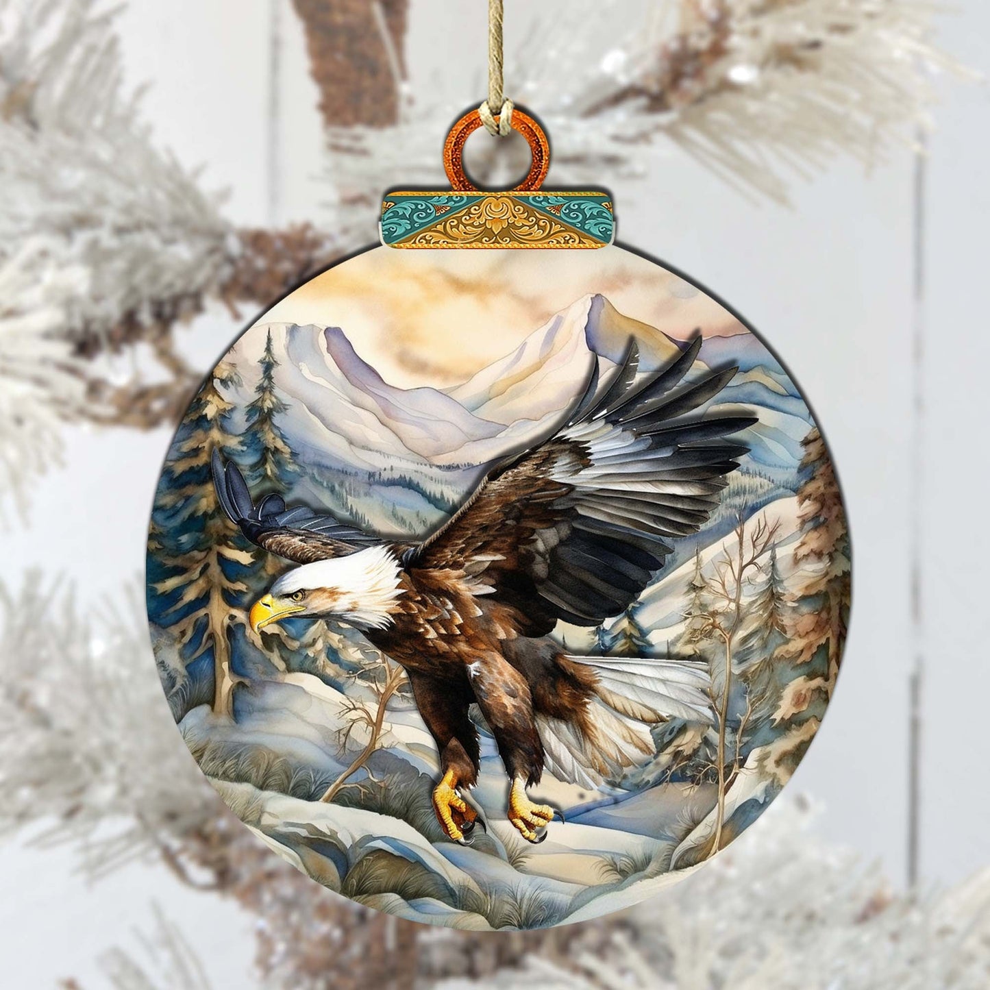 Bald Eagle of Alaska Wooden Ornaments by G.Debrekht - Wildlife Holiday Decor - 870063