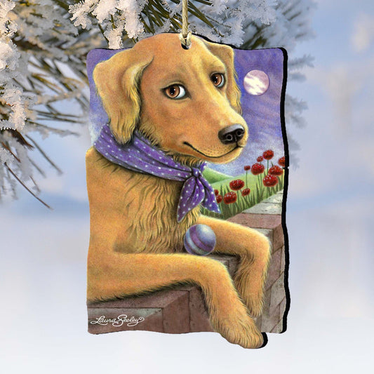 Flowers Fetch Fun Wooden Ornaments Pets by Laura Seeley - Pets Dog and Cats Decor - 8511011-LS