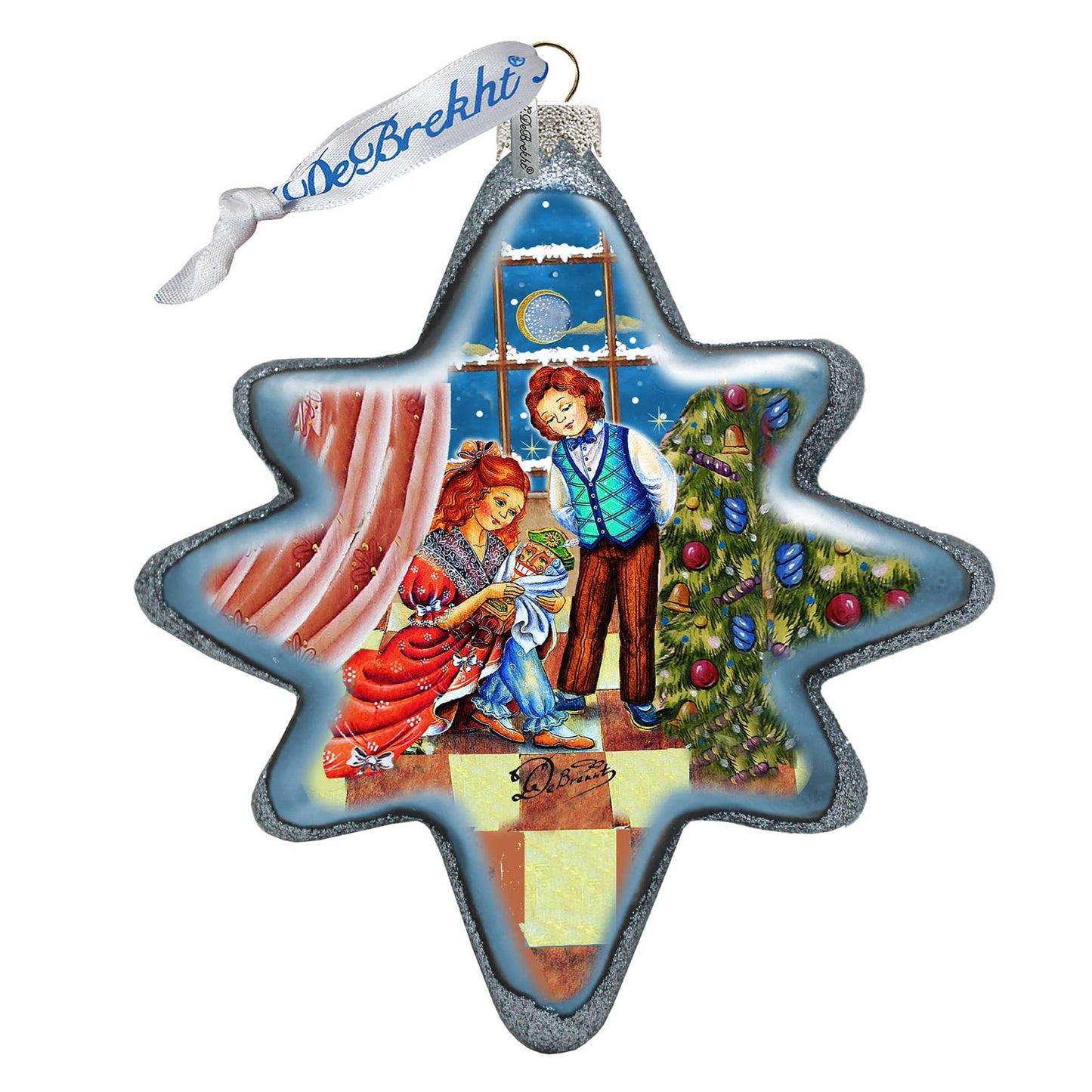 Nutcracker North Star Glass Ornament by G. DeBrekht - Christmas Decor - 755-002