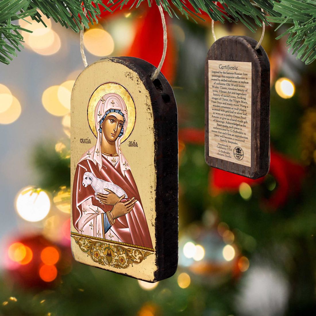 Saint Agnia Religious Christian Sacred Icon Ornament - Inspirational Icon Decor - 87025