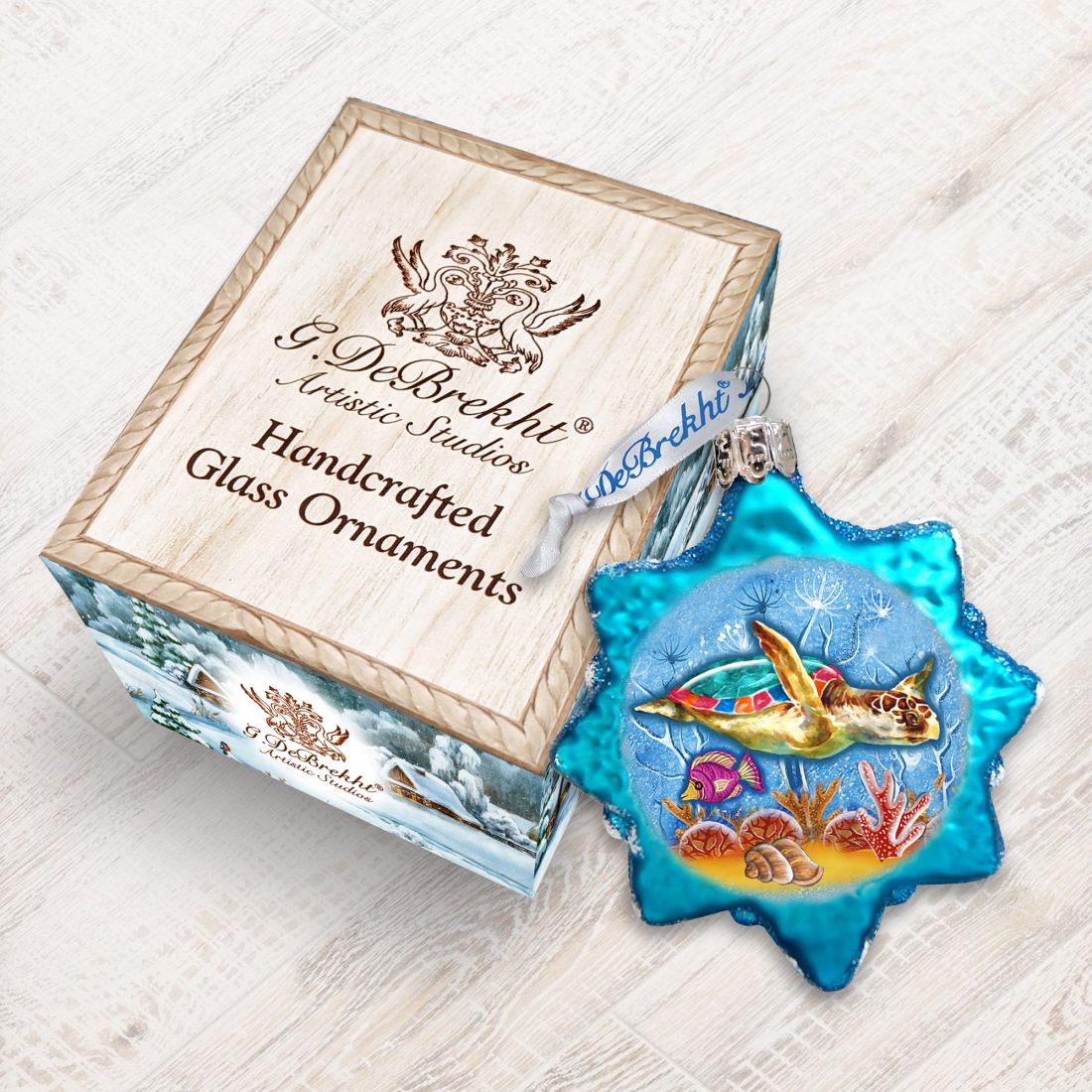 Turtle Mercury Glass Ornament by G. DeBrekht - Coastal Holiday Decor - 775479