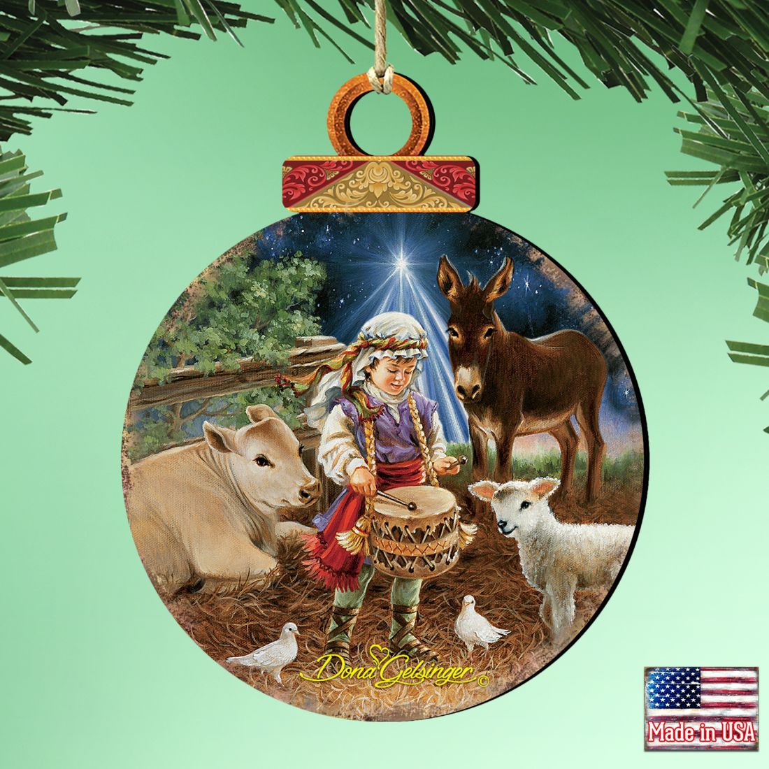 Little Drummer Boy Wooden Ornaments by Gelsinger - Nativity Holiday Decor - 8021151-9720
