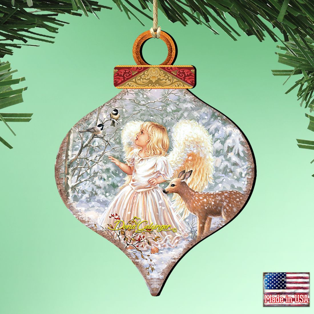 Sweet Christmas Blessings Wooden Ornaments by Gelsinger - Nativity Holiday Decor - 8031122-1703