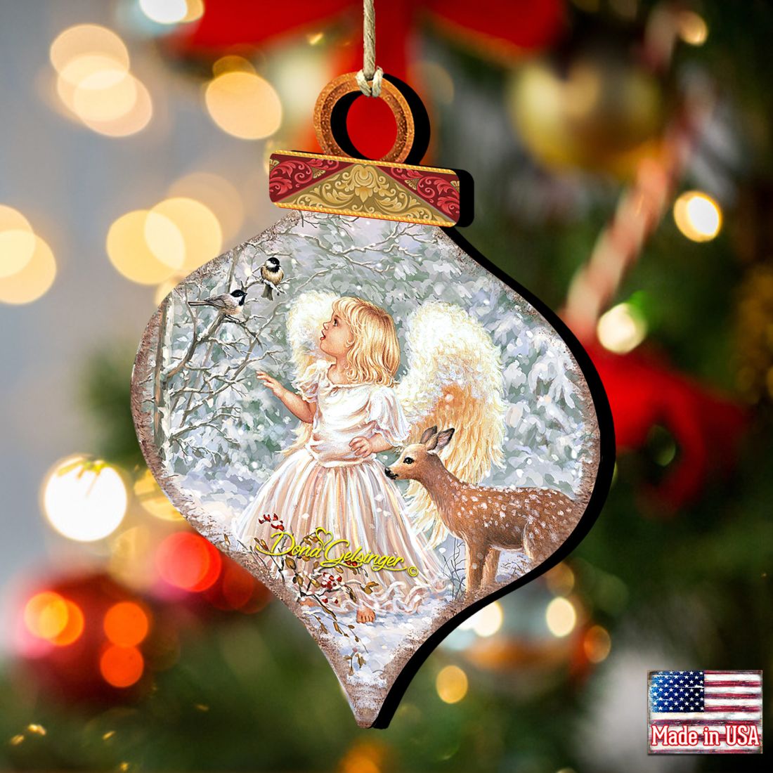 Sweet Christmas Blessings Wooden Ornaments by Gelsinger - Nativity Holiday Decor - 8031122-1703