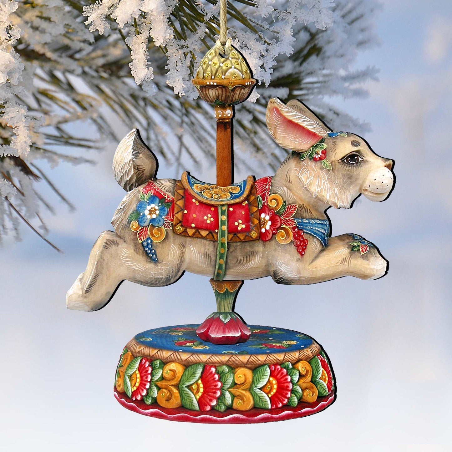 Carousel Bunny Easter Wooden Ornaments by G. DeBrekht - Carousel Holiday Decor - 8114042