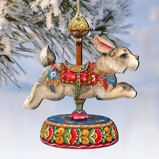 Carousel Bunny Easter Wooden Ornaments by G. DeBrekht - Carousel Holiday Decor - 8114042