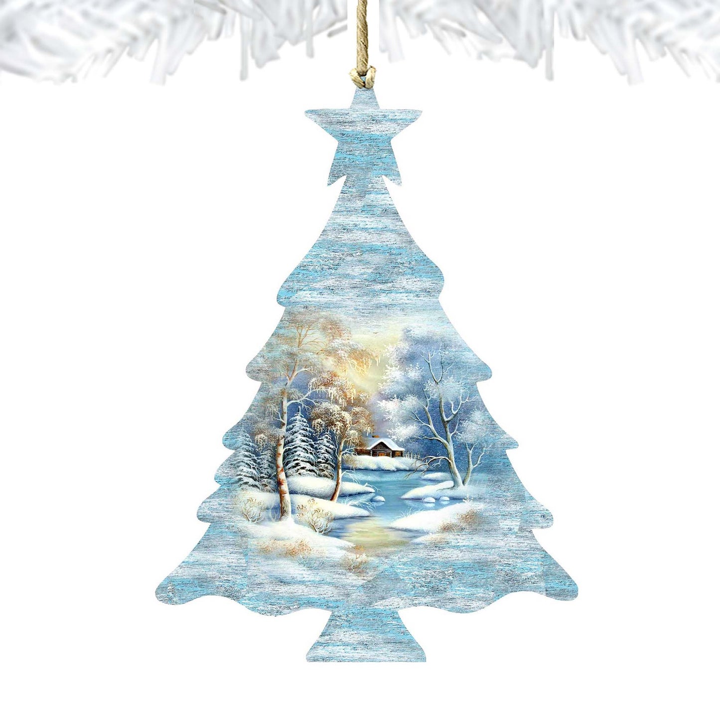 Winter Tree Wooden Ornaments by G. DeBrekht - Christmas Decor - 8198812