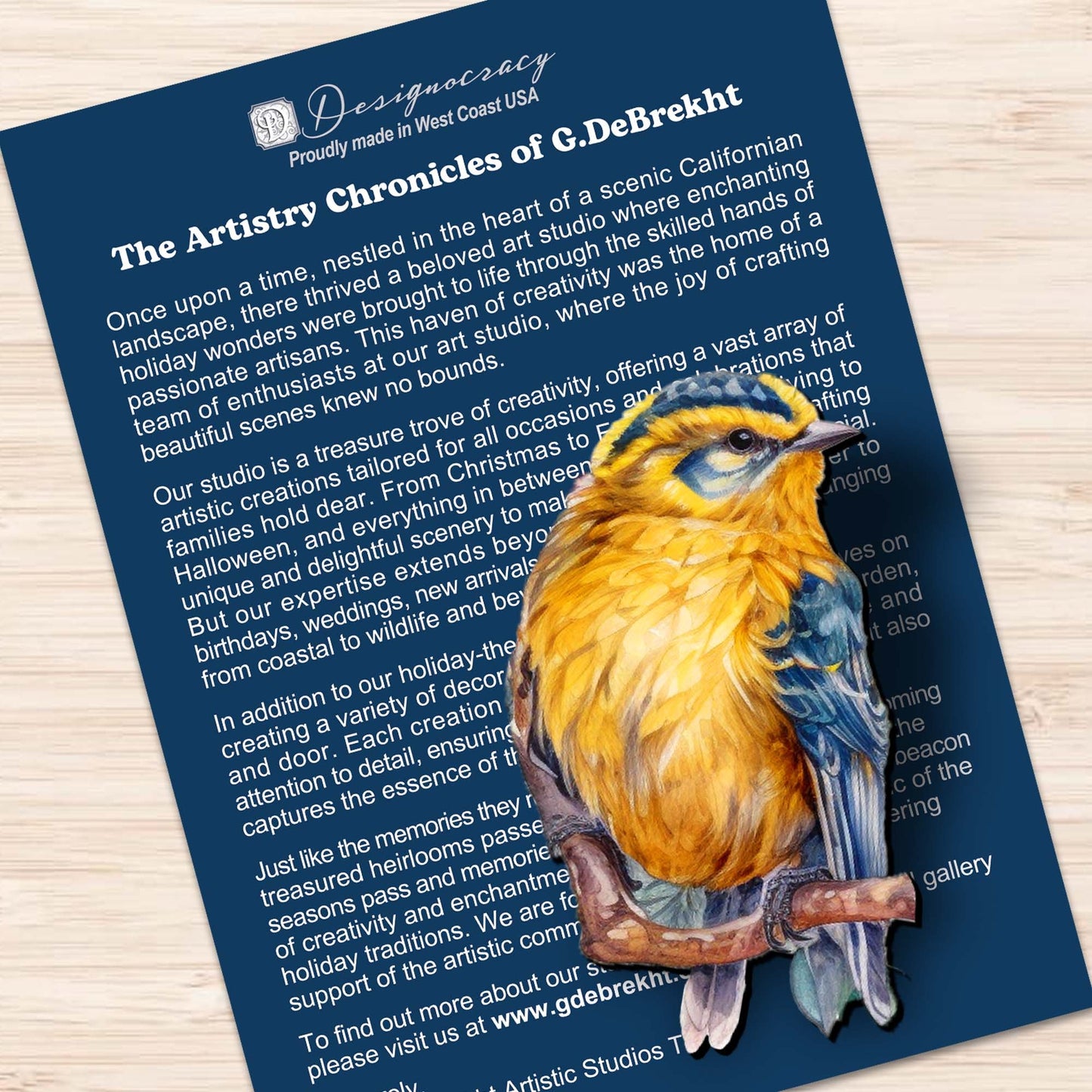 Winter Birds Decorative Wooden Clip-on Ornaments Set of 3 by G. Debrekht - Christmas Décor - 8091005C-S3