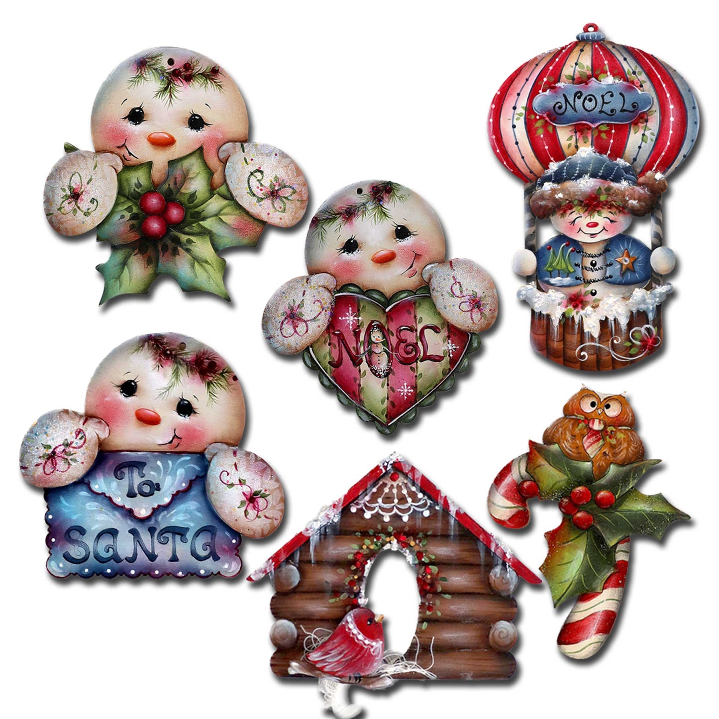 Giggles and Gifts Decorative Wooden Magnets Set of 6 by Jamie Mills-Price - Christmas Décor - 8090048G-S6-MP