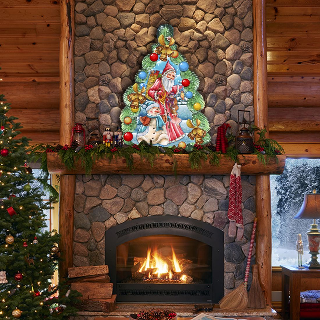 Christmas Arrival Christmas Door Decor by G. DeBrekht - Christmas Santa Snowman Decor - 8114020H