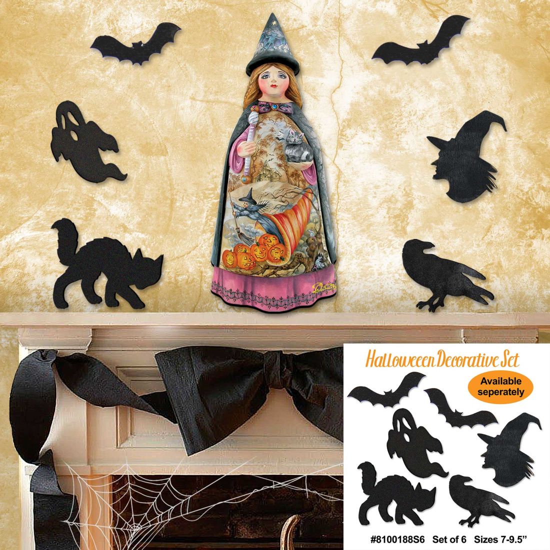 Witch Halloween Door Decor by G. DeBrekht - Thanksgiving Halloween Decor - 8114170H