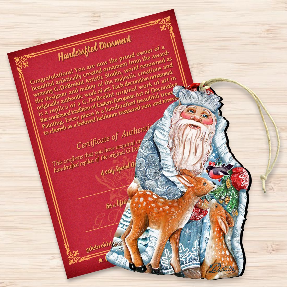 Winter Treasure Christmas Wooden Ornaments by G. DeBrekht - Christmas Santa Snowman Decor - 8114500