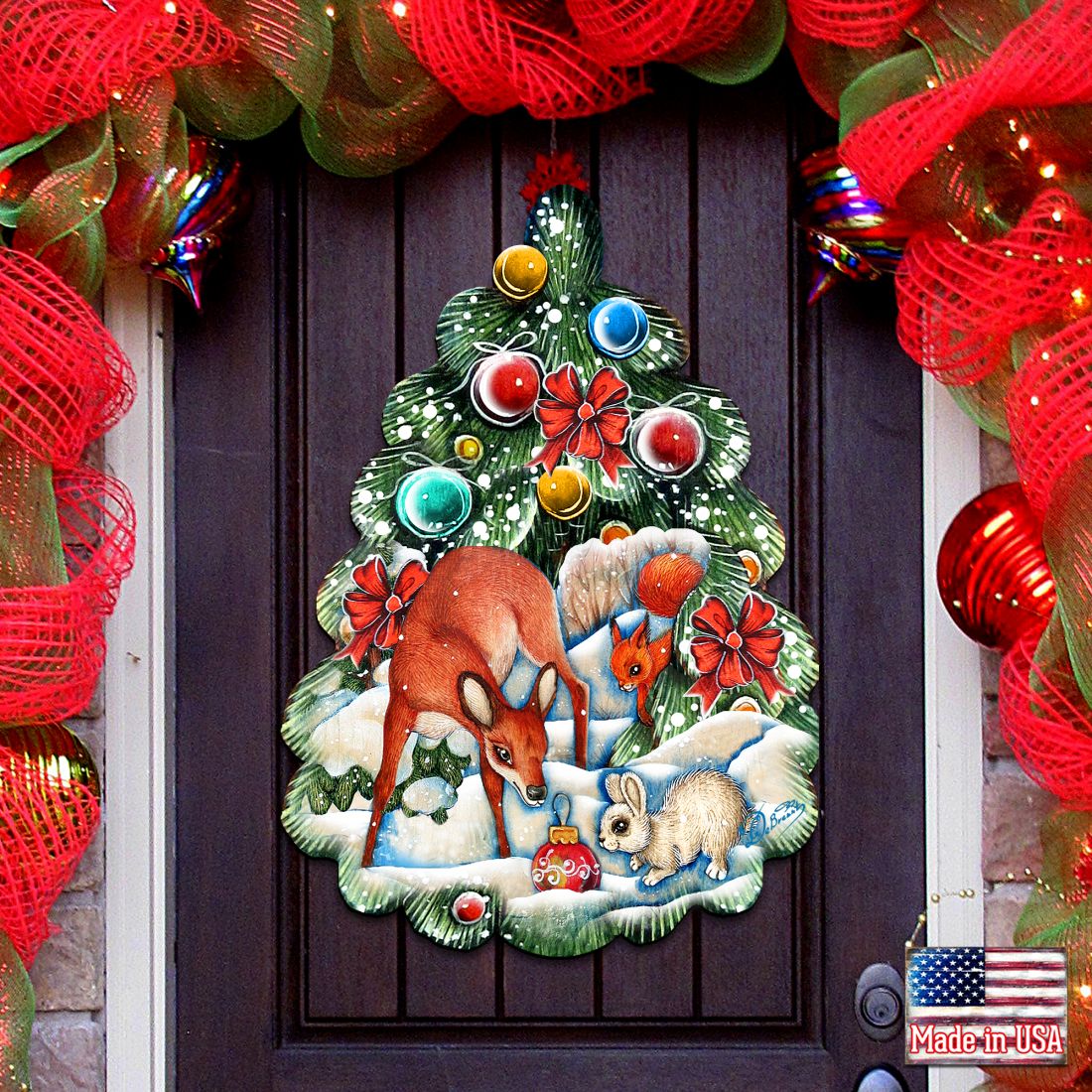 Forest Christmas Tree Holiday Door Decor by G. DeBrekht - Christmas Decor - 8119182H